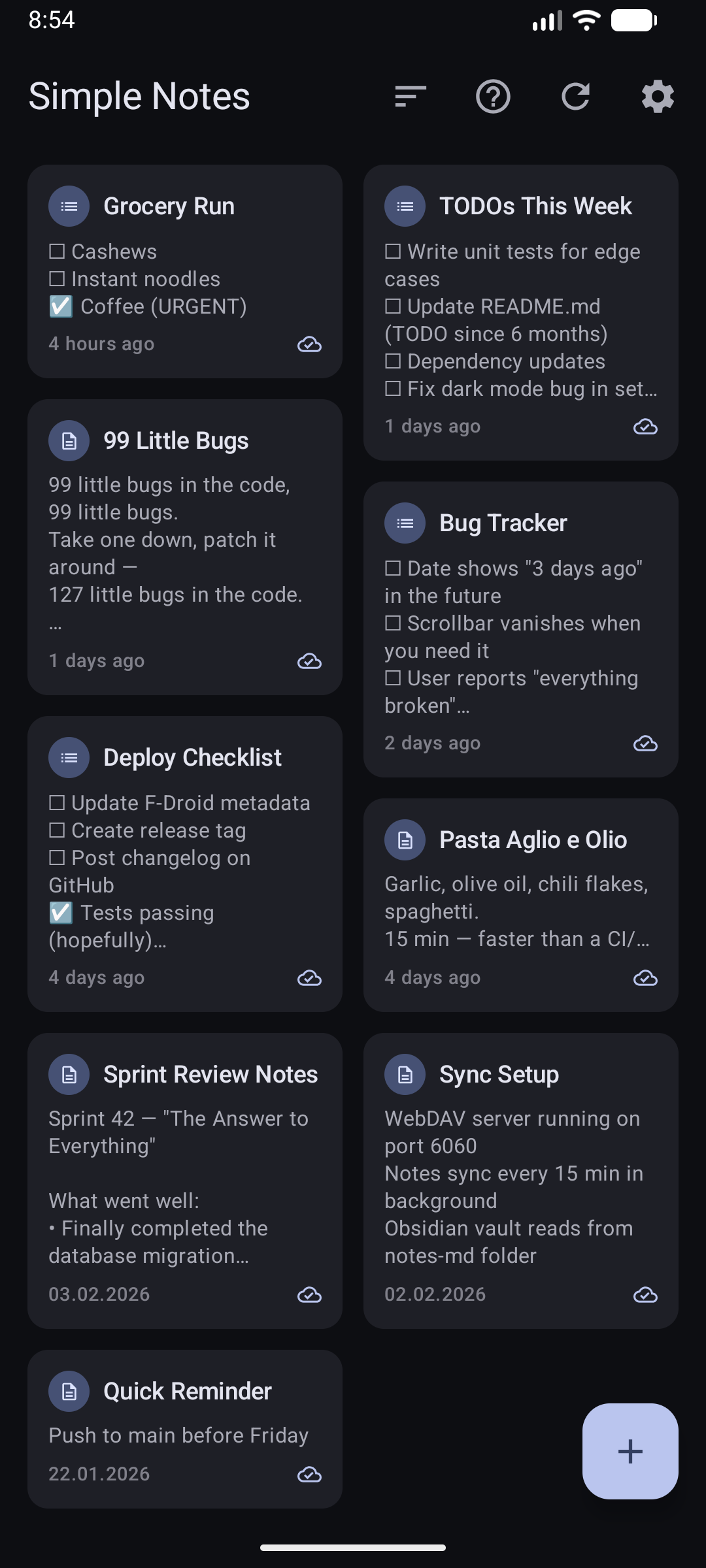 Sync status